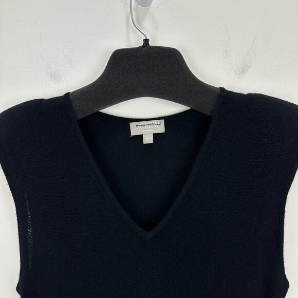 NEW J.Crew Spring Street Featherweight Cashmere V Neck Sweater Dress Black Small - Picture 7 of 13